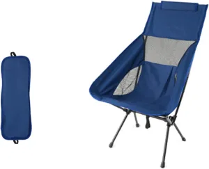NIBHZ Ultralight Portable Camping Beach Chairs,Folding Chair for Adults Lawn Chairs Heavy Duty 300lbs for Outdoor Car Camping Travel Beach Picnic Travel Hiking,Blue-B