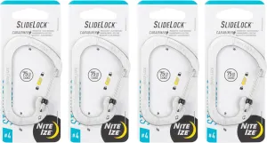 Nite Ize SlideLock Carabiner Stainless Steel - Key Holder Carabiner for Daily Use - Secure Keychain Organizer with Lock - Lockable Carabiner Fits Multiple Keys - Size 4 (4 Pack)