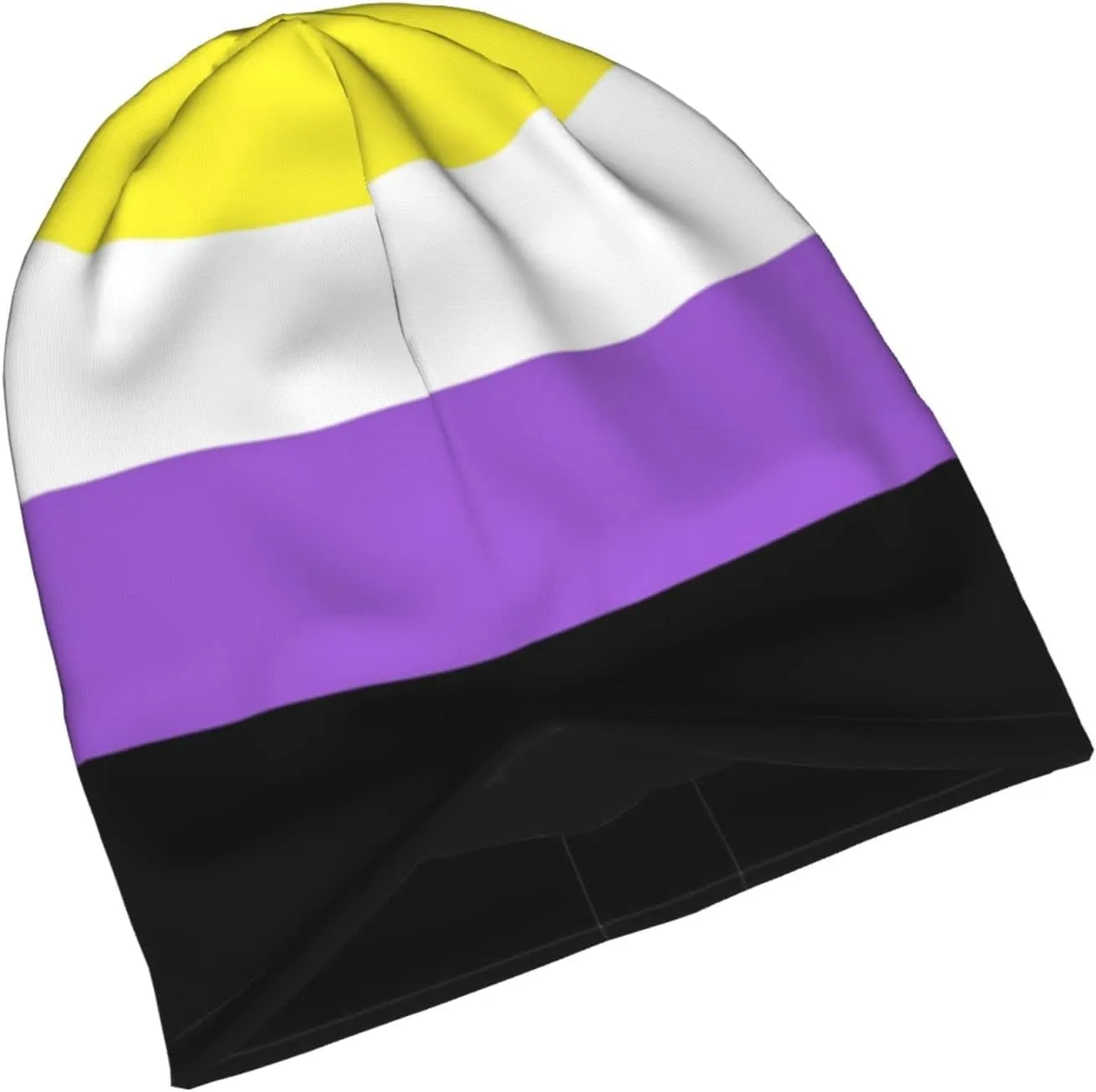 Nonbinary Pride Flag Multifunction Beanie Hat for Men Women Fashion Scarf Soft Stretch Skull Cap