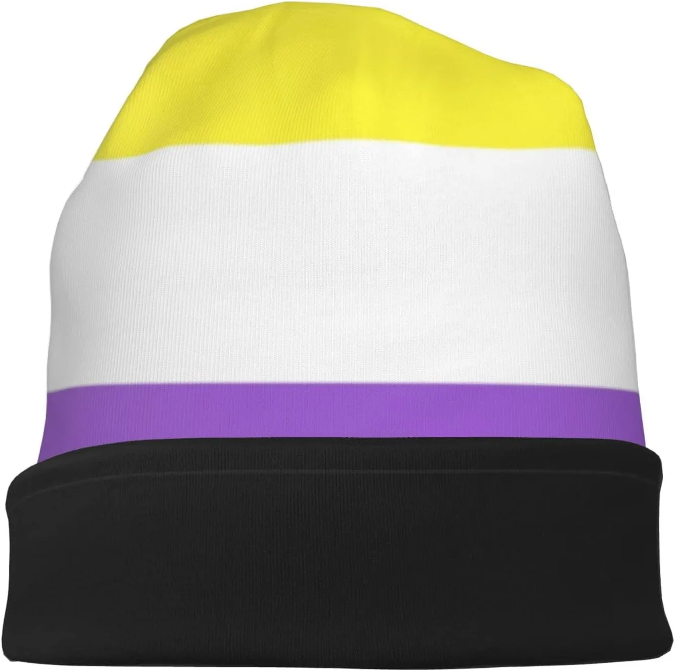 Nonbinary Pride Flag Multifunction Beanie Hat for Men Women Fashion Scarf Soft Stretch Skull Cap