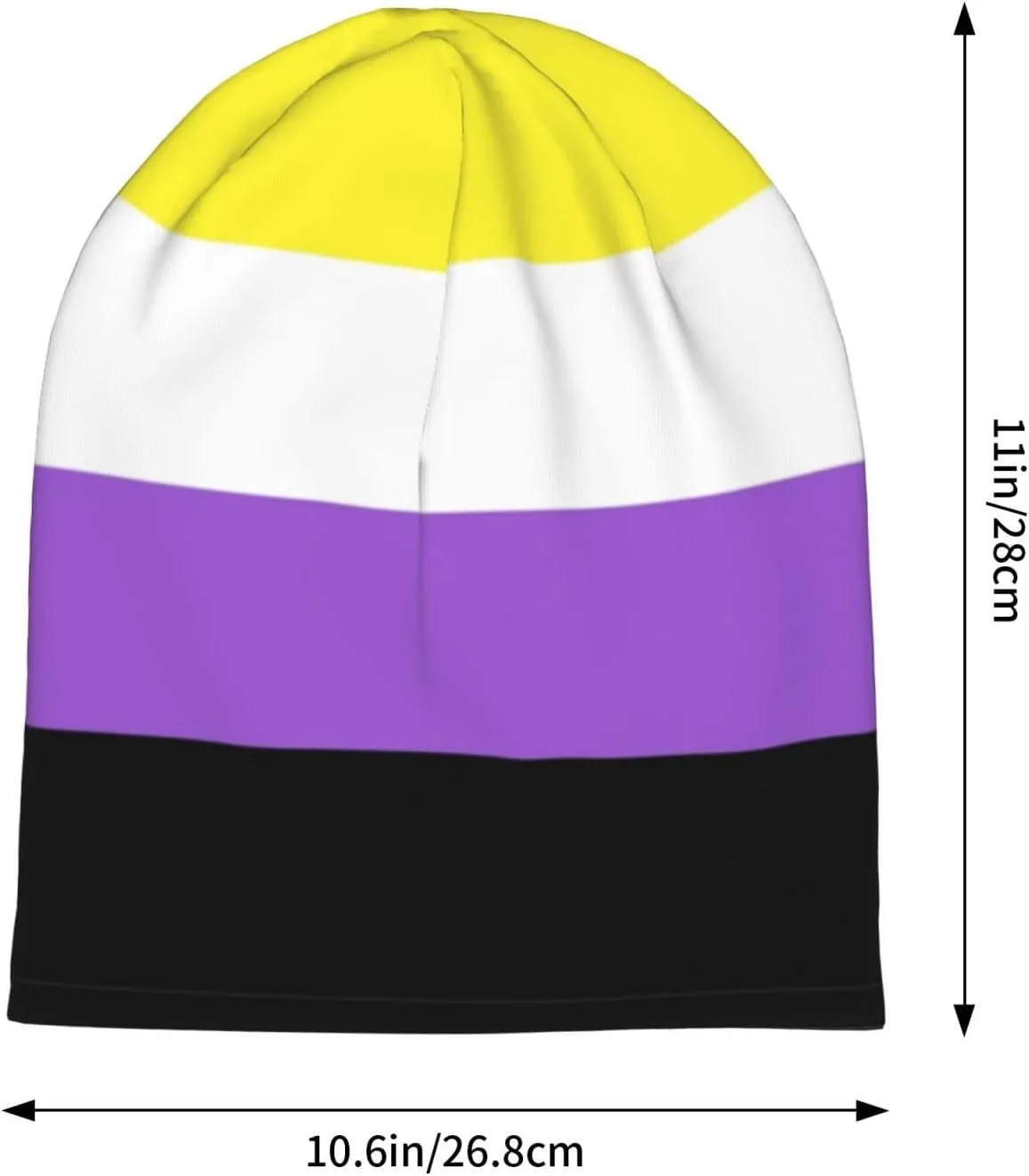 Nonbinary Pride Flag Multifunction Beanie Hat for Men Women Fashion Scarf Soft Stretch Skull Cap