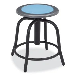NPS® 6800 Series Height Adjustable Metal Seat Stool, Supports Up to 300 lb, 18" to 24" Seat Height, Blueberry Seat/Black Base
