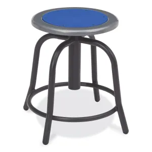 NPS® 6800 Series Height Adjustable Metal Seat Stool, Supports Up to 300 lb, 18" to 24" Seat Height, Persian Blue Seat/Black Base