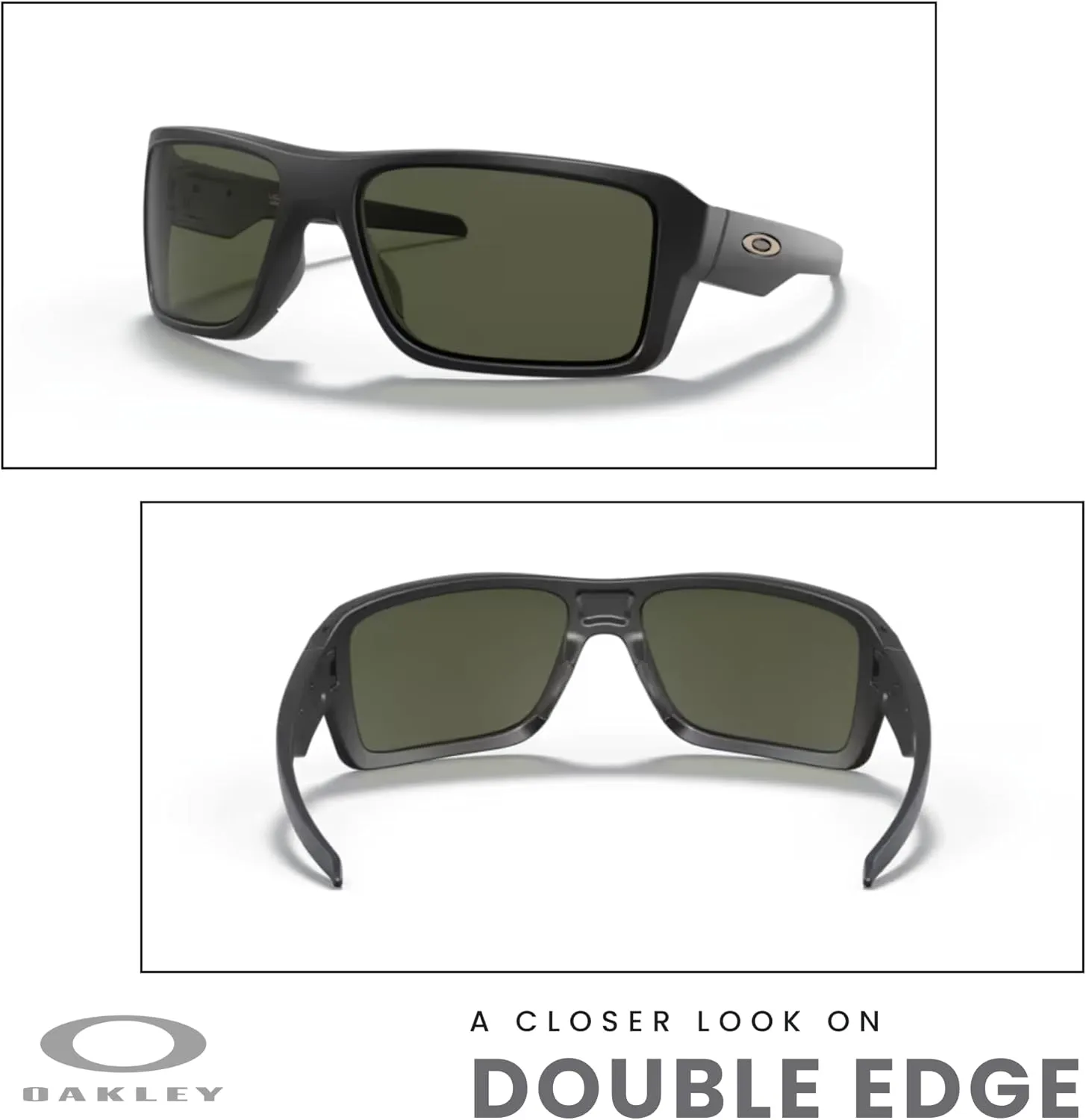 Oakley Double Edge OO9380 Rectangle Sunglasses for Men   BUNDLE Leash  Designer iWear Care Kit