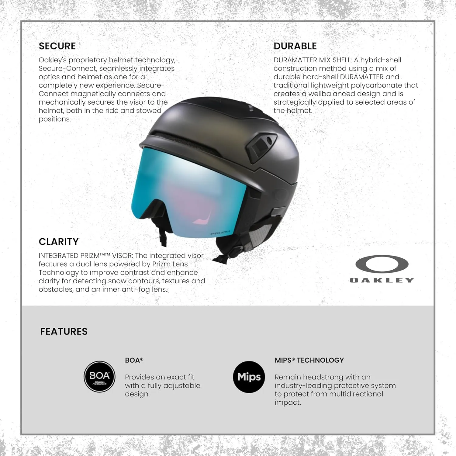 Oakley MOD7 Integrated Ski Helmet with Goggles for Men for Women   Bundle with Designer iWear Collapsible Water Bottle with Carabiner