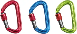 Ocun Hawk Carabiner with Screw Lock, 3-Pack for Rock Climbing, Multipitching and Belaying