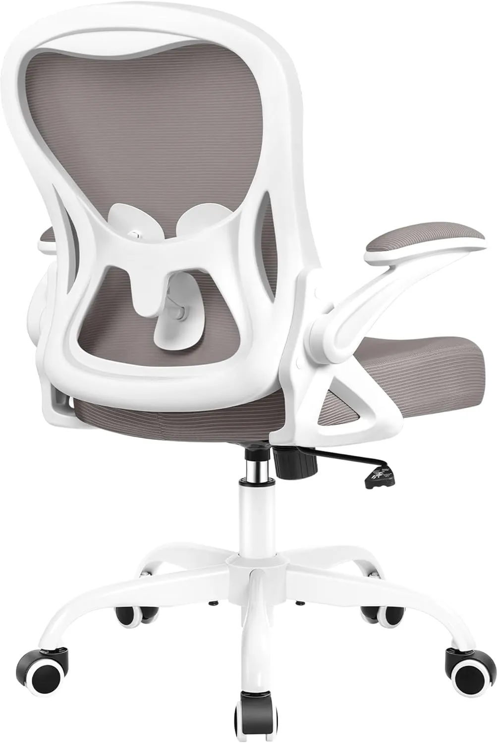 Office Chair Desk Chair, Ergonomic Mesh Computer Chair Home Office Desk Chairs, Swivel Task Chair Mid Back Breathable Rolling Chair with Adjustable Lumbar Support Flip Up Armrest (Gray)