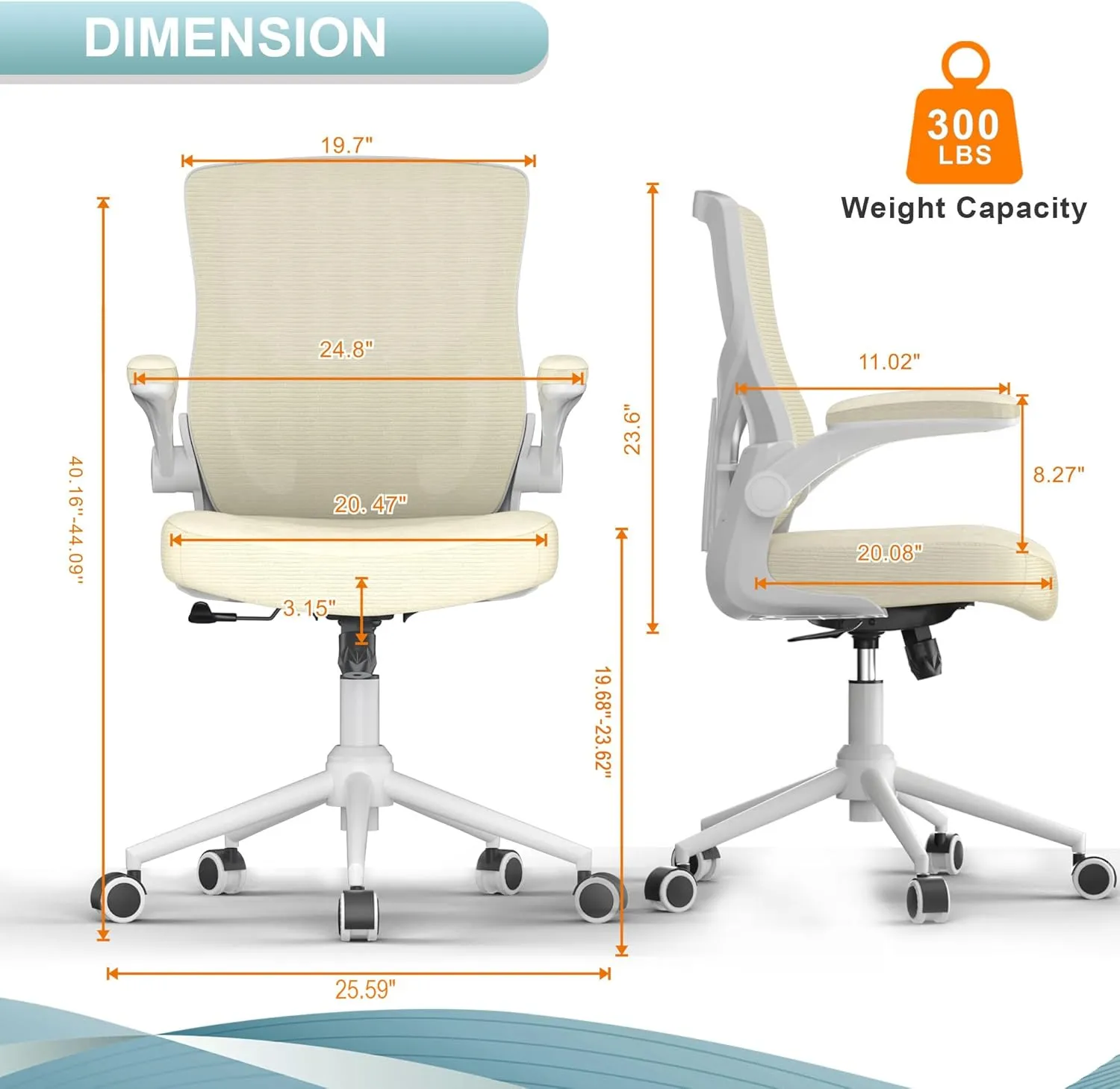 Office Chair, High Back Desk Chair Adjustable Height and Ergonomic Design Home Office Computer Chair Executive Lumbar Support Padded Flip-up Armrest Swivel Task Chair