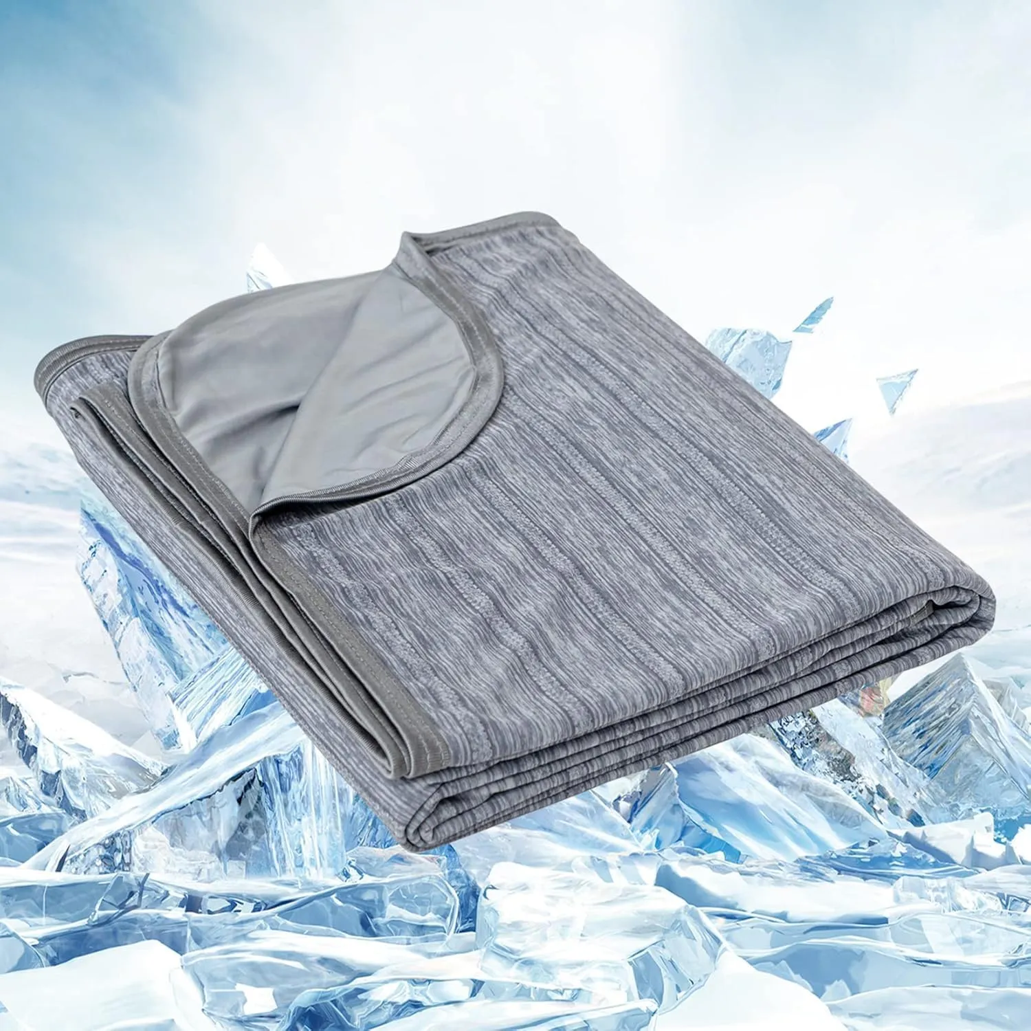 OIGAE Cooling Blanket for Hot Sleepers - Soft & Lightweight Summer Cold Blanket for Night Sweats | Perfect for Bed, Couch, Sofa (Grey, Queen 90" x 90")