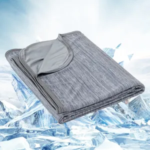 OIGAE Cooling Blanket for Hot Sleepers - Soft & Lightweight Summer Cold Blanket for Night Sweats | Perfect for Bed, Couch, Sofa (Grey, Queen 90" x 90")