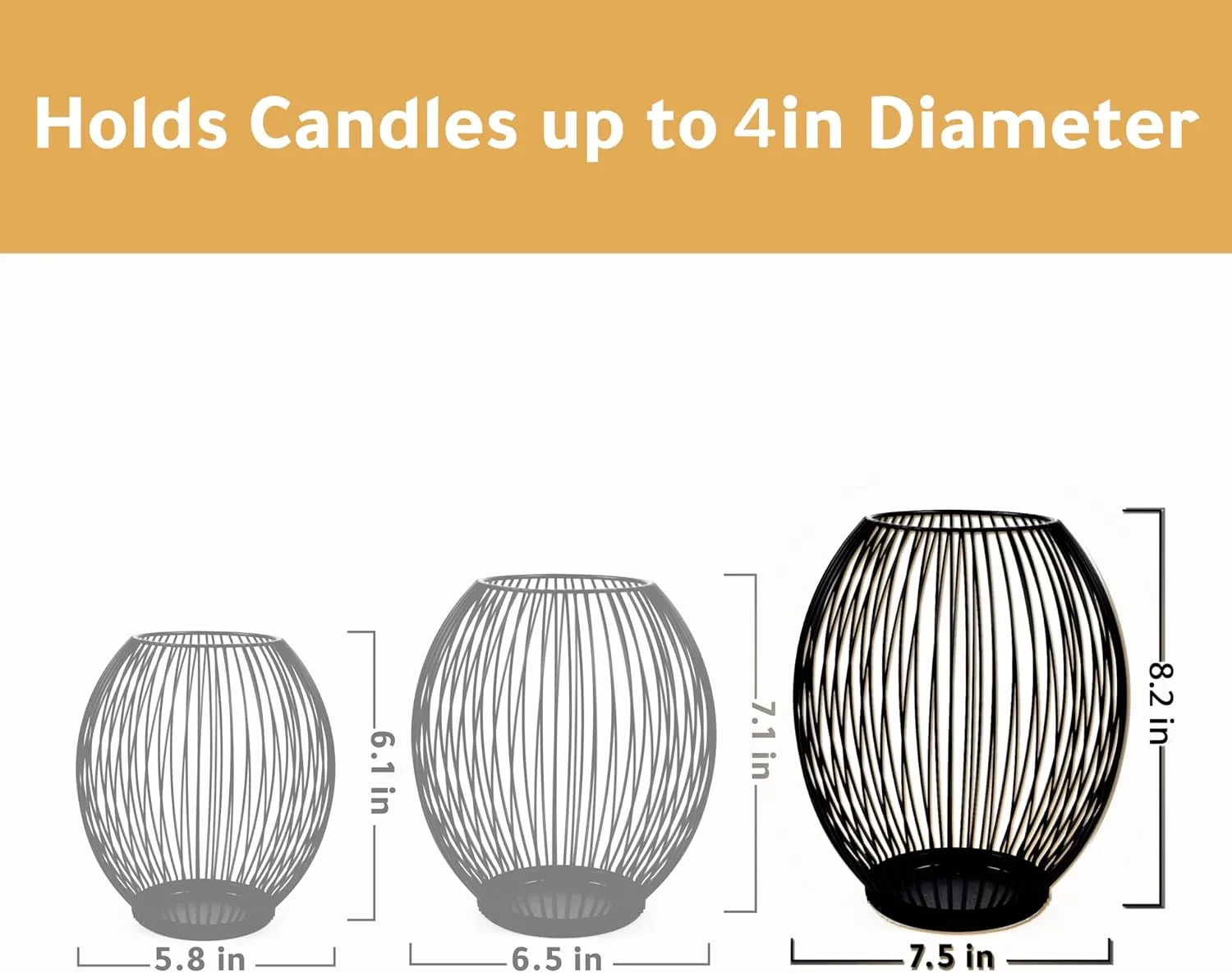 OLEEK Large Metal Candle Holder - Outdoor Lanterns for Patio - Iron Candle Holder - Decorative Candle Holders for Pillar Candles - Table Candles Holders Decor - Iron Candle Stands - Candles Holder