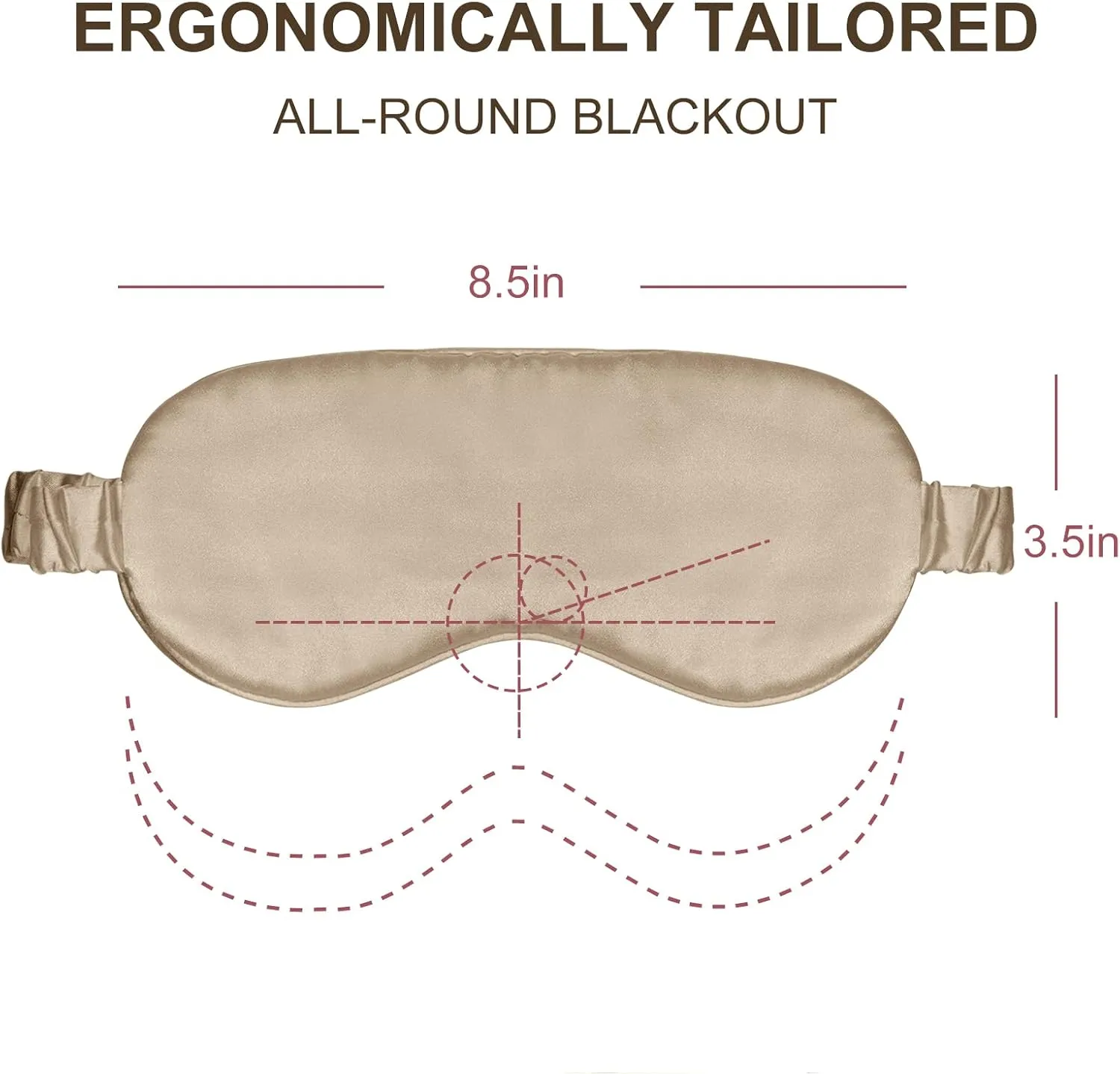 OLESILK Silk Sleep Eye Mask Blindfold with Double Layer Silk Filling for Full Night's Sleep, Silk Wrapping Strap- Luxury Eye Cover Eyeshade for Women Men with Travel Bag and Ear Plugs, Taupe