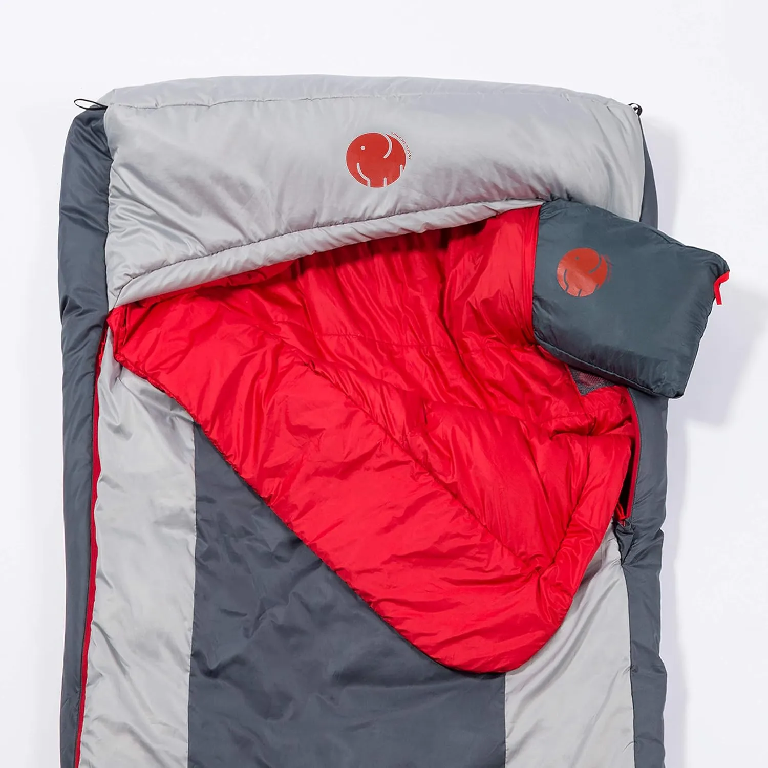 OmniCore Designs Multi Down Hooded Rectangular Sleeping Bag (-10F to 30F) with 4pt. Compression Stuff Sack
