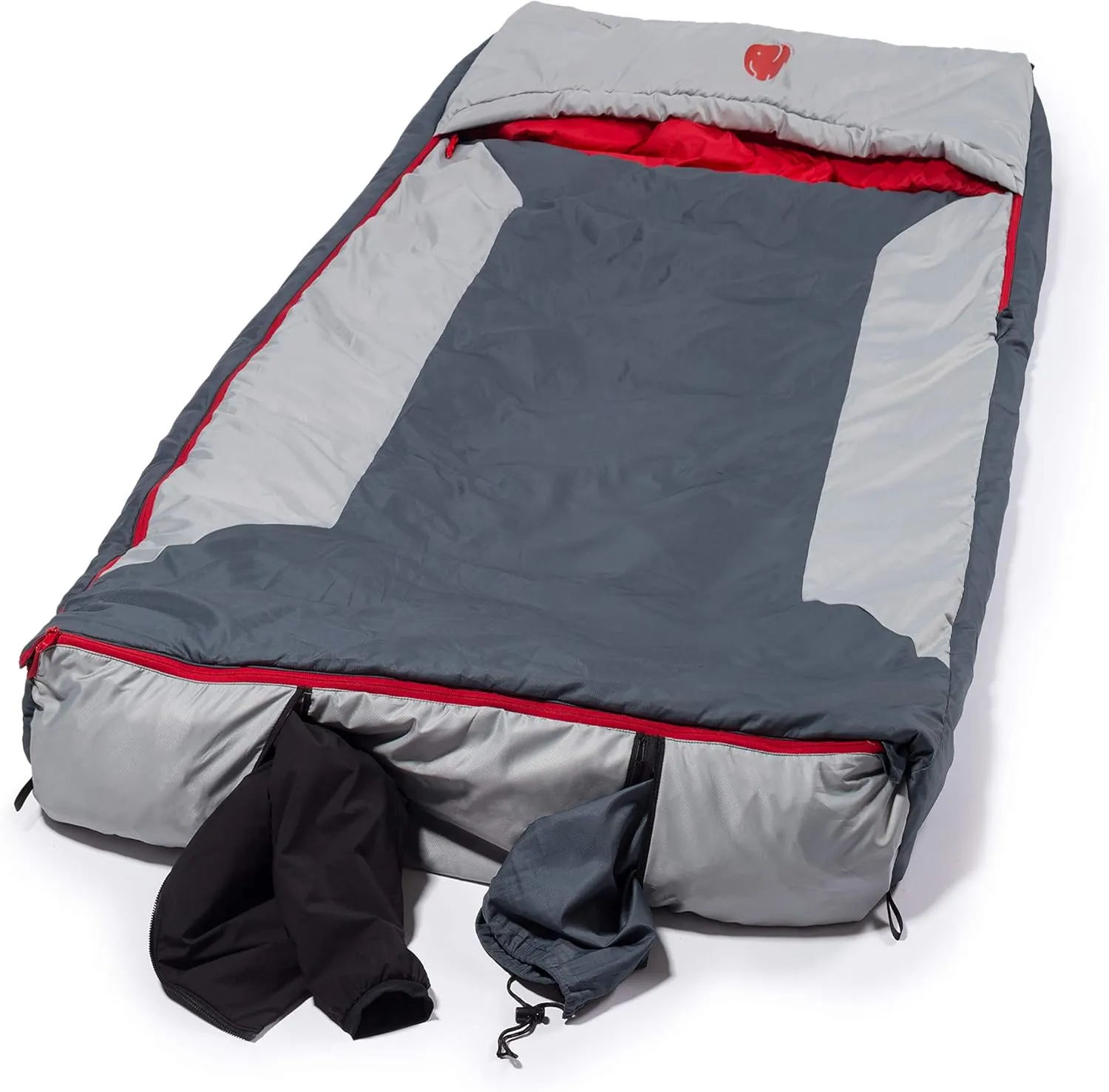 OmniCore Designs Multi Down Hooded Rectangular Sleeping Bag (-10F to 30F) with 4pt. Compression Stuff Sack