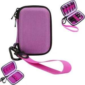 (Only Case )Carrying Bag Small Travel case,Carabiner or Lanyard, for Battery,Charger, Kit,(Only Case) (Pink)