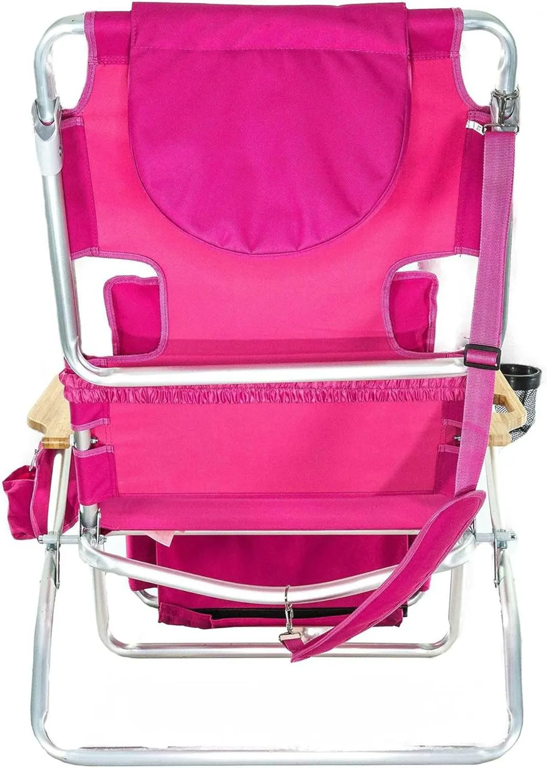 Ostrich Deluxe Reclining Lounge Chair, 3 in 1 Folding Outdoor Beach Lounger, Pink