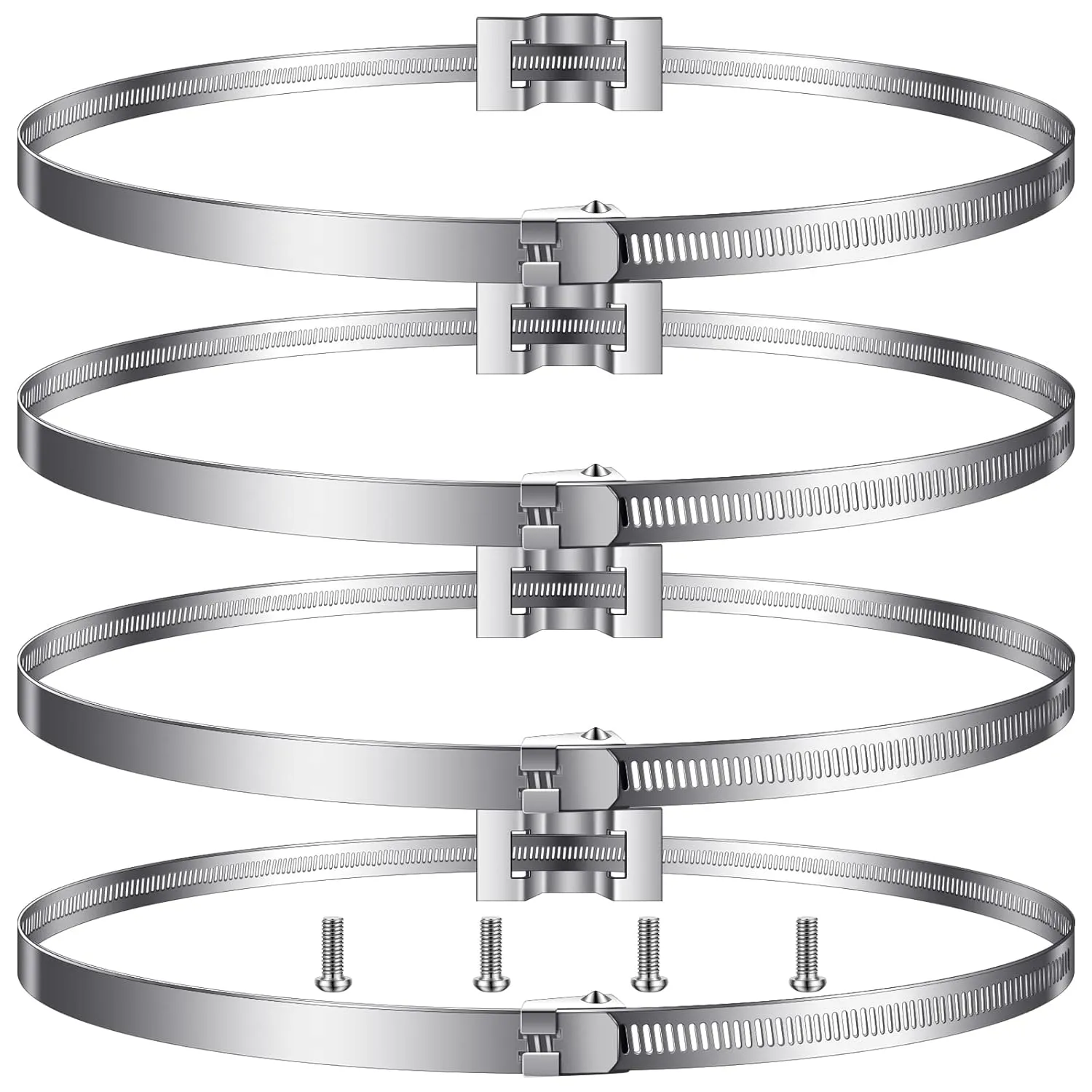 Oudain 40 Pack Adjustable Pole Clamps for Round Square Poles - Metal Street Sign & Propane Tank Bracket, 4 to 15"