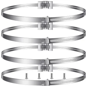 Oudain 40 Pack Adjustable Pole Clamps for Round Square Poles - Metal Street Sign & Propane Tank Bracket, 4 to 15"