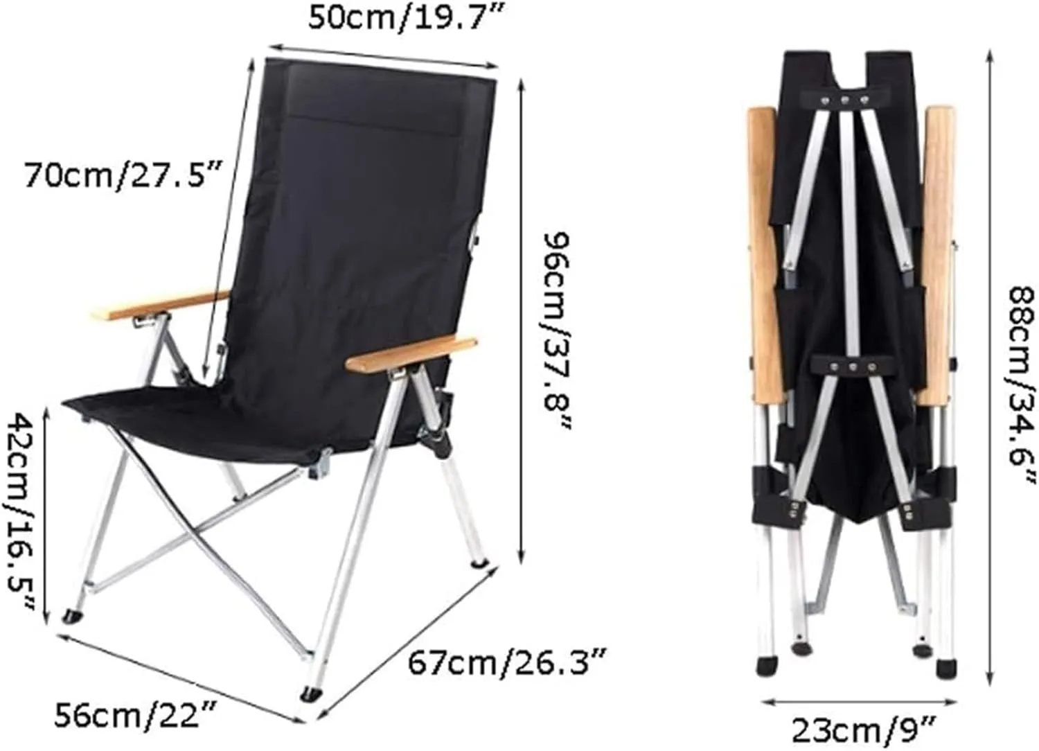 Outdoor Camp Chairs, Adjustable Camping Chair Portable Folding Recliner Beach Chair Self-Driving Fishing Sports Chair Lawn Chairs Adults(A)
