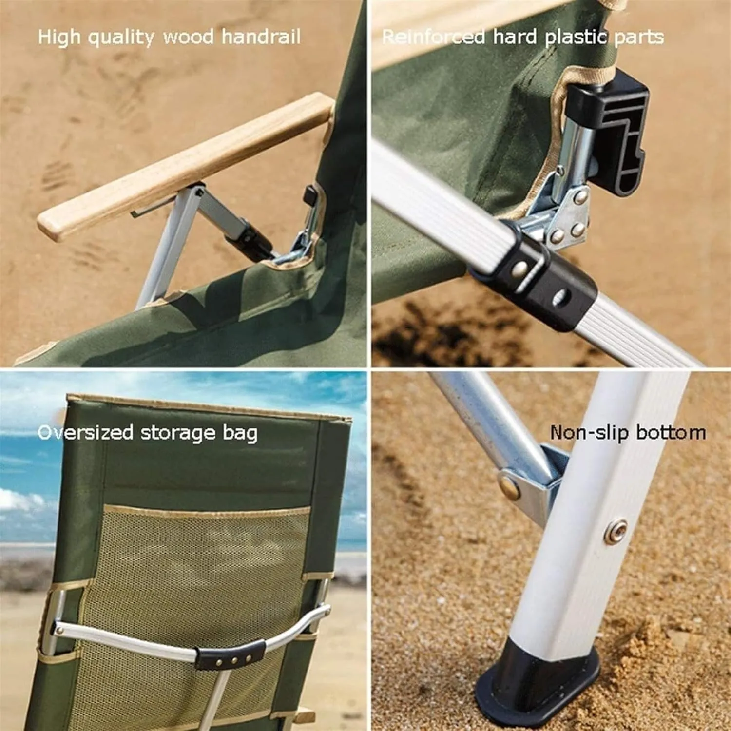 Outdoor Camp Chairs, Adjustable Camping Chair Portable Folding Recliner Beach Chair Self-Driving Fishing Sports Chair Lawn Chairs Adults(B)