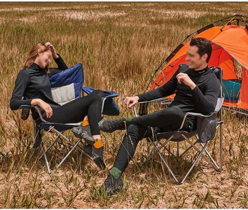 Outdoor Camp Chairs, Padded Deck Chair Lightweight Durable Compact Portable Folding Fishing Chair Beach Casual Backrest Chair with Side Pockets Lawn Chairs Adults(G)