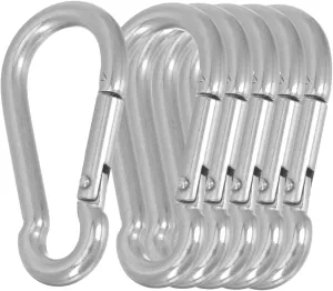 Outdoor Carabiner Clips Set Stainless Steel Locking Buckle Heavy Duty for Hiking Climbing