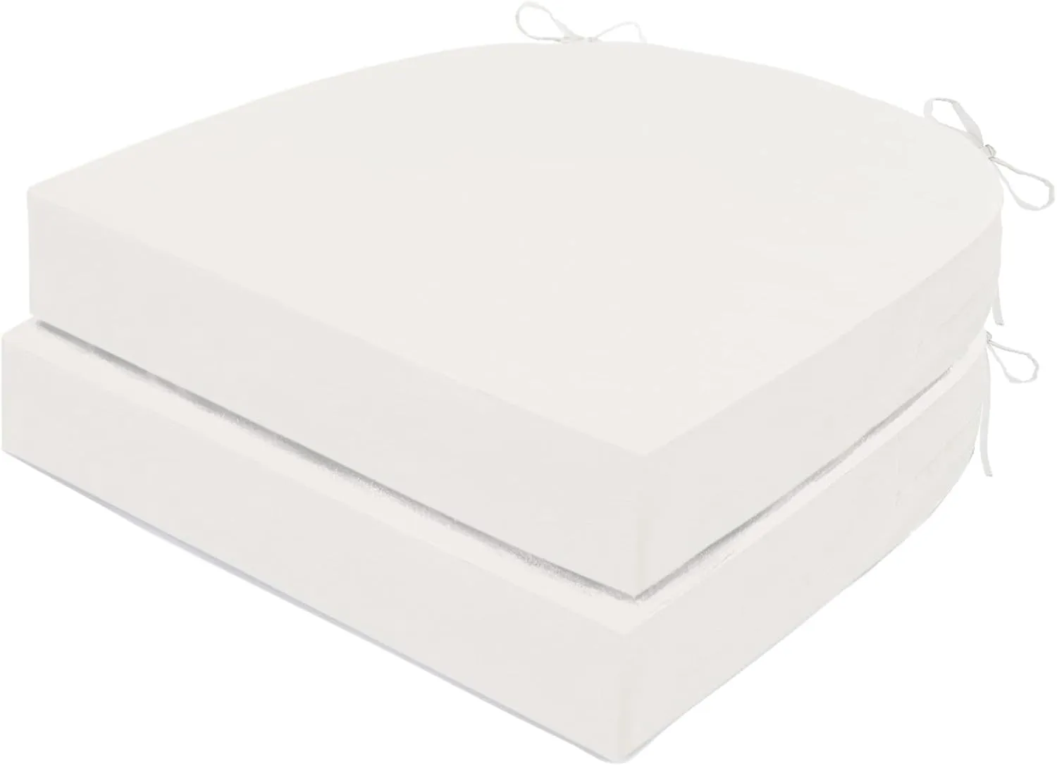 Outdoor Chair Cushions Set of 2, Waterproof Memory Foam Patio Seat Cushions with Ties for Garden Sofa & Dining Furniture, 3-Year Color Fastness, 18x18x3 Inch, Beige