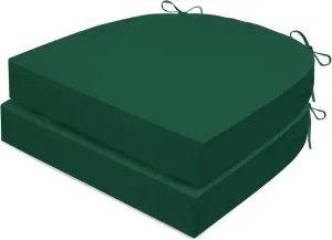 Outdoor Chair Cushions Set of 2, Waterproof Memory Foam Patio Seat Cushions with Ties for Garden Sofa & Dining Furniture, 3-Year Color Fastness, 18x18x3 Inch, Green
