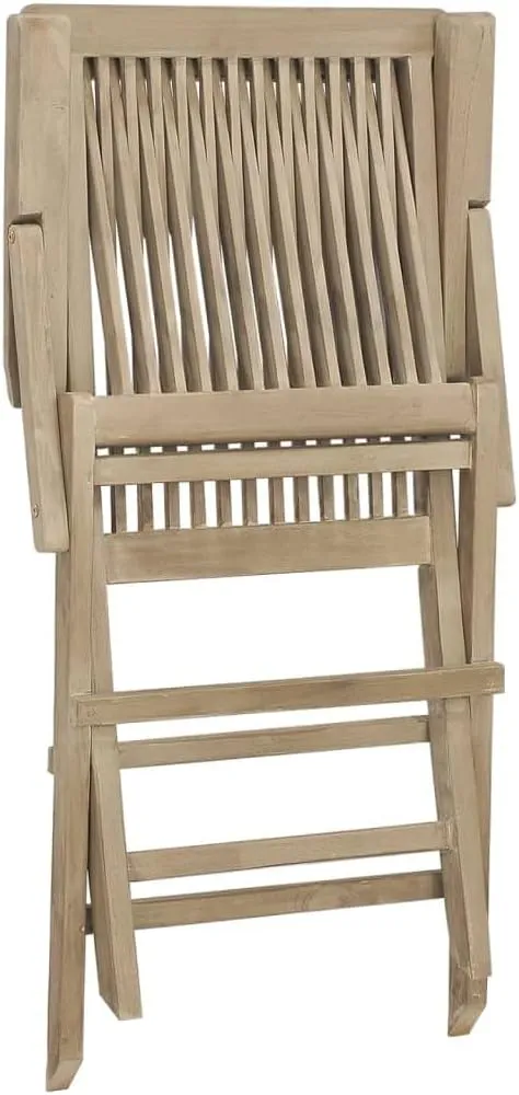 Outdoor Chair with Foot Rest Heavy Duty Beach chairFolding Patio Chairs 2 pcs Gray 22"x24"x35" Solid Wood TeakSuitable for Garden Patio Living Room