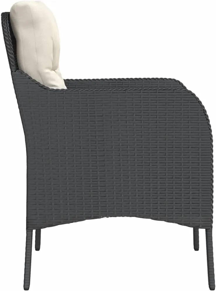 Outdoor Dining Chairs Dining Chairs Camping Chairs Lawn Chairs - Patio Chairs with Cushions 2 pcs Black Poly Rattan for Park Garden Campsites Beaches