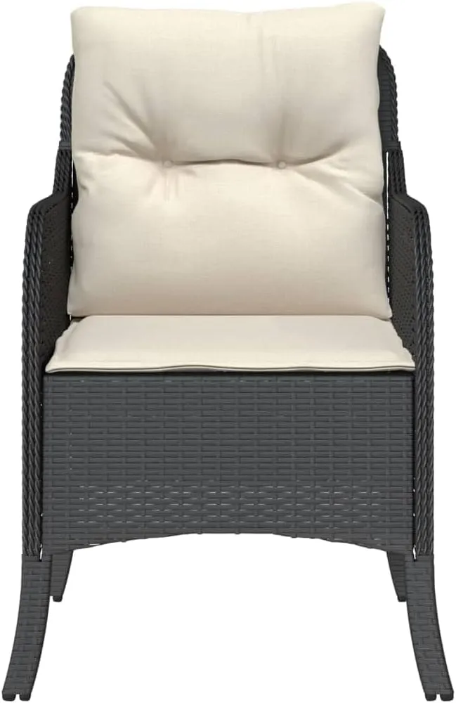 Outdoor Dining Chairs Dining Chairs Camping Chairs Lawn Chairs - Patio Chairs with Cushions 2 pcs Black Poly Rattan for Park Garden Campsites Beaches