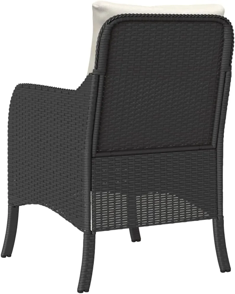 Outdoor Dining Chairs Dining Chairs Camping Chairs Lawn Chairs - Patio Chairs with Cushions 2 pcs Black Poly Rattan for Park Garden Campsites Beaches