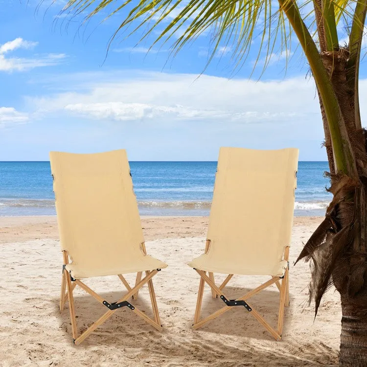 Outdoor Folding Camping Chair - Bamboo Folding Chair with Adjustable Backrest - Suitable for Picnics and Fishing