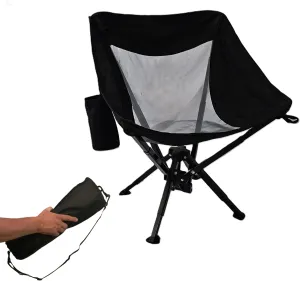 Outdoor Folding Chair | Lightweight, Compact, & Portable Design with Carry Bag | Quick Setup, Heavy Duty, & Comfortable Chair for Camping, Fishing, Lawn, & Beach (Black-Wide)