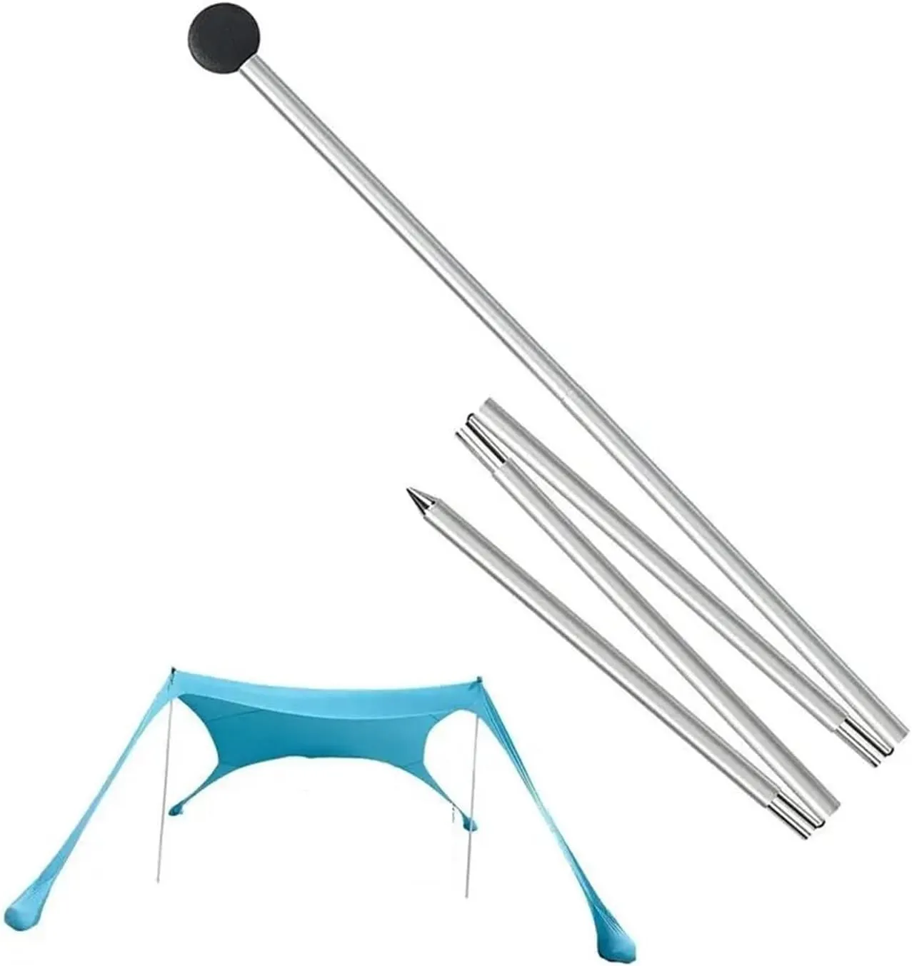Outdoor Lycra Canopy Support Pole Replacement Canopy Lightweight Adjustable Aluminum Rods Beach Tent Support Pole