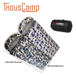 Outdoor ultra-light feather sleeping bag winter indoor thickening warmth can fight double camp lodging camouflage sleeping