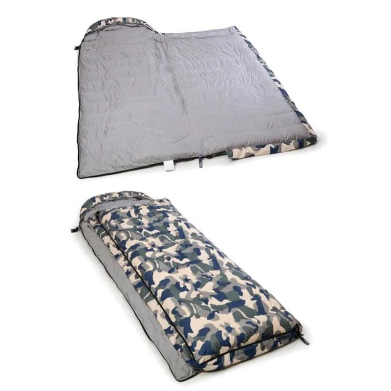 Outdoor ultra-light feather sleeping bag winter indoor thickening warmth can fight double camp lodging camouflage sleeping