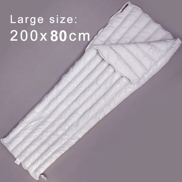 Outdoor White Ultralight Envelope Artistic  Sleeping Bags Down Excellent customer service Lengthened type Hiking Goose 200X82cm AEGISMAX Camping