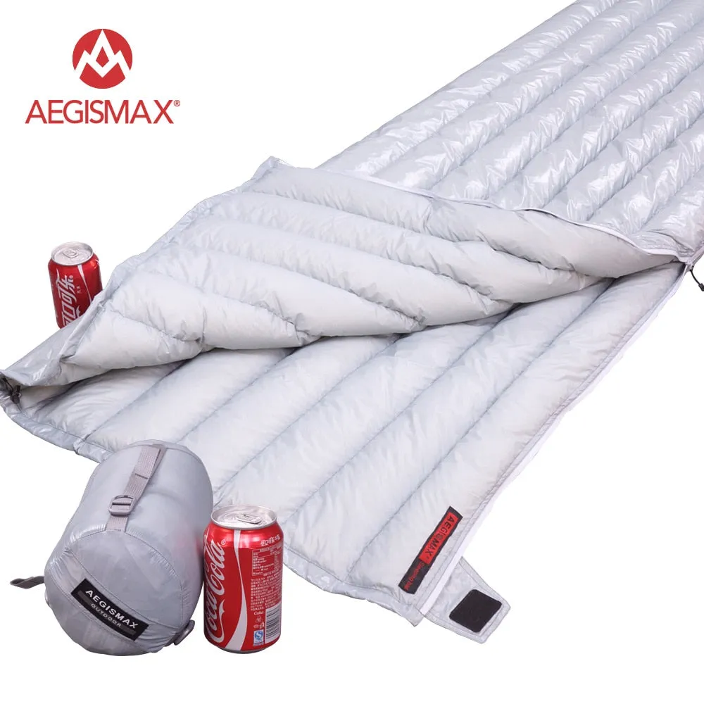 Outdoor White Ultralight Envelope Artistic  Sleeping Bags Down Excellent customer service Lengthened type Hiking Goose 200X82cm AEGISMAX Camping