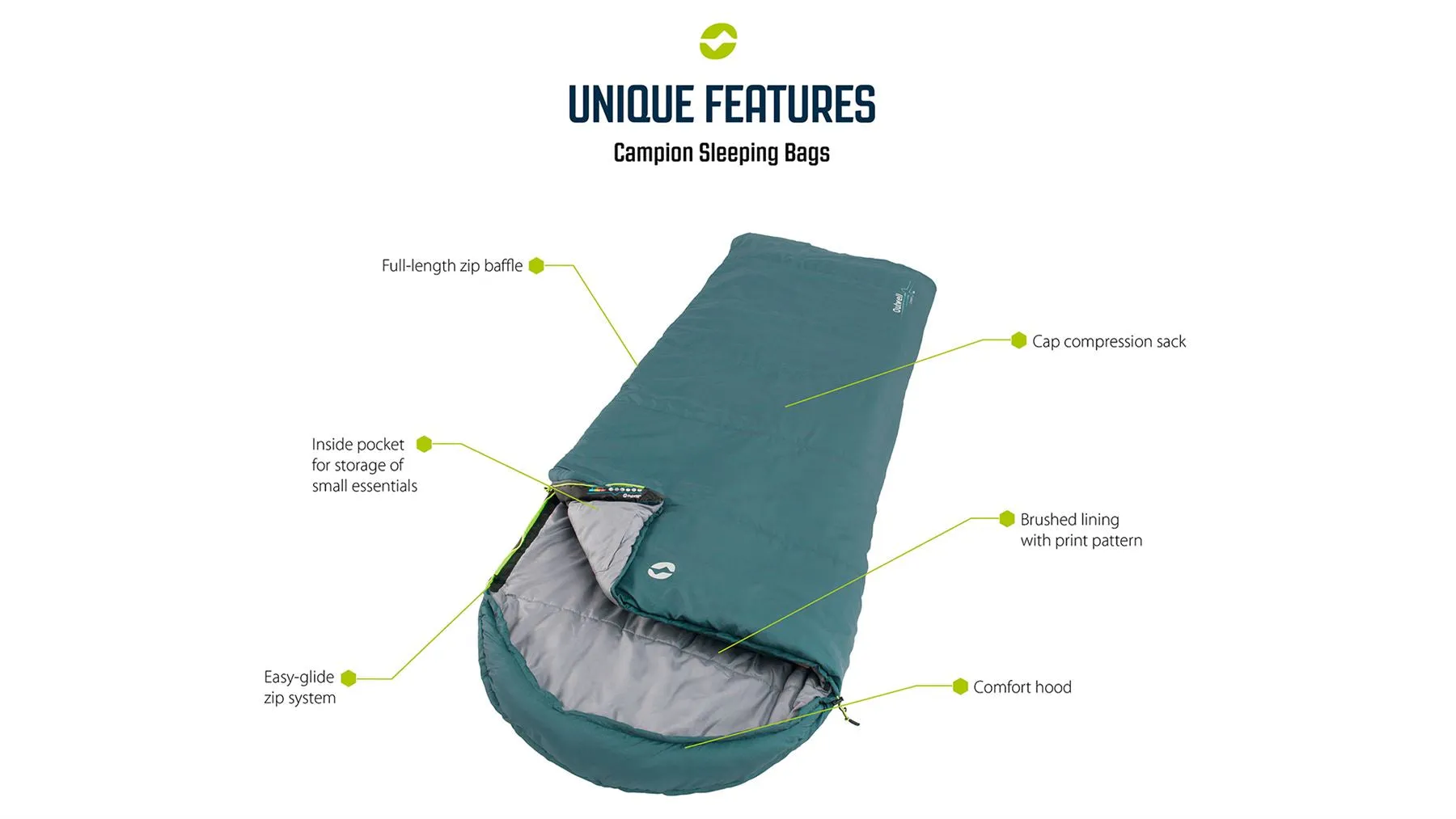 Outwell Campion Lux Double Dark Grey Double Sleeping Bag