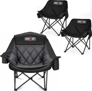 Overmont Oversized XL Camping Chair for Adults Pre-Assembled Portable Folding Camping Chair Combo