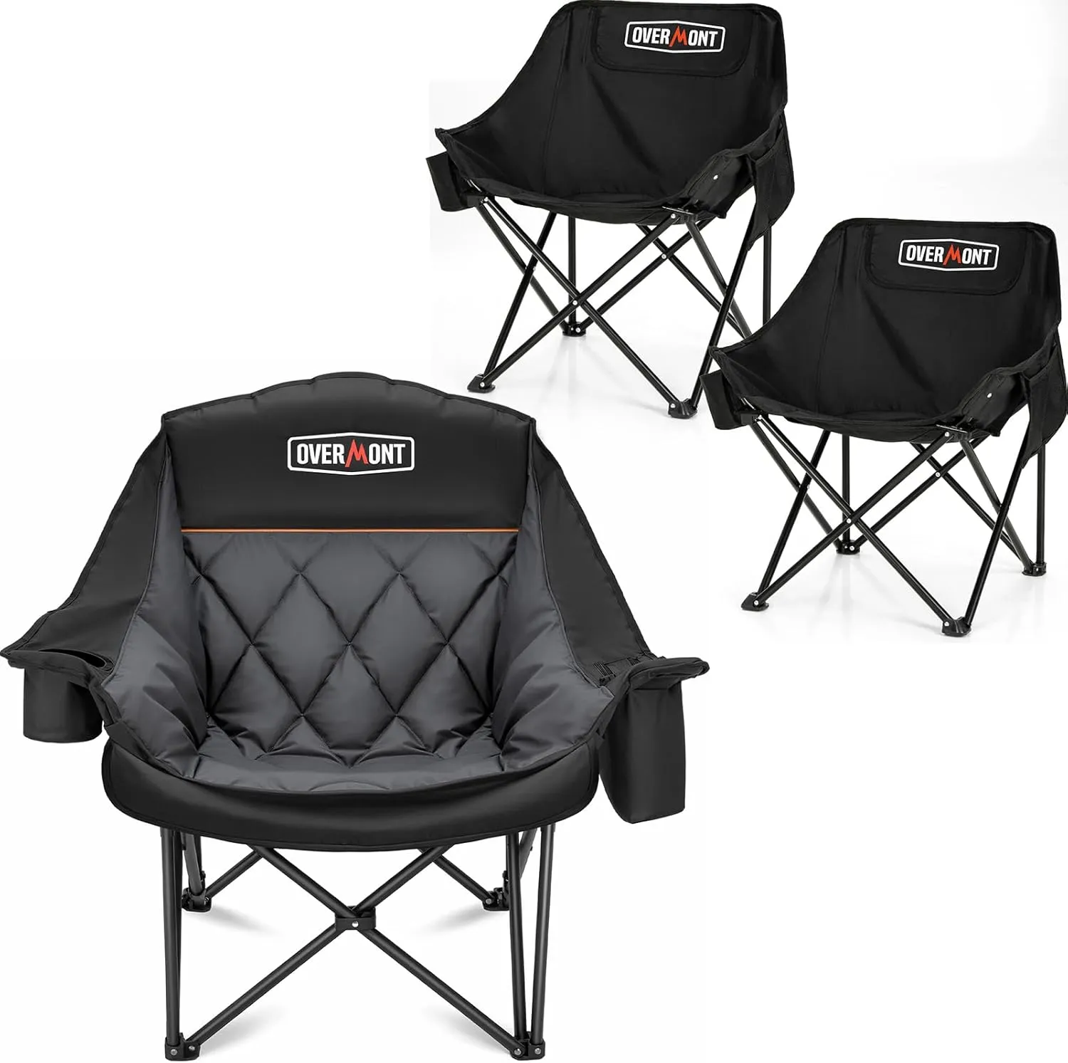 Overmont Oversized XL Camping Chair for Adults Pre-Assembled Portable Folding Camping Chair Combo