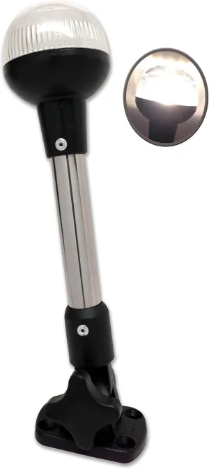 Pactrade Marine Aluminium LED RV Adjustable All Round 360 Degree with Stern Pole Navigation Anchor Light Pontoon Fishing Boat Kayak (9.5" Vertical (Non-LED))
