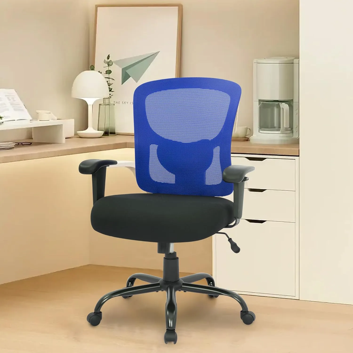 PayLessHere Ergonomic Desk Chair Office Chair Computer Chair 500lbs with Lumbar Support Wide Seat Adjust Arms Rolling Swivel High Back Task Executive Big and Tall Office Chair for Home Office，Blue