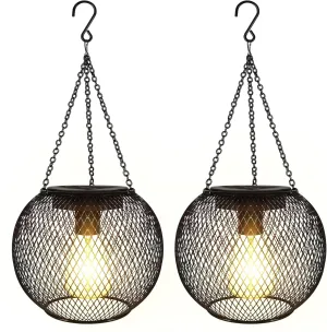 pearlstar Solar Lanterns Outdoor,Upgraded Solar Lights for Outside Decorative Outdoor Hanging Lights Waterproof Lantern Lighting for Yard Garden Patio Pathway Tree,2 Pack