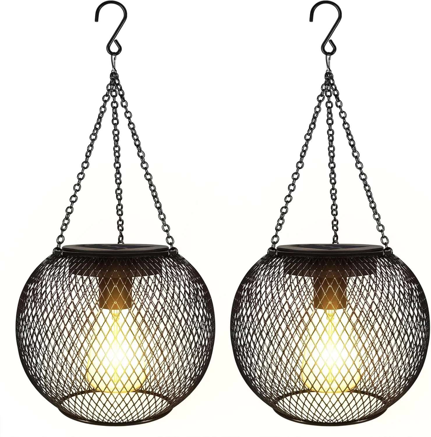 pearlstar Solar Lanterns Outdoor,Upgraded Solar Lights for Outside Decorative Outdoor Hanging Lights Waterproof Lantern Lighting for Yard Garden Patio Pathway Tree,2 Pack