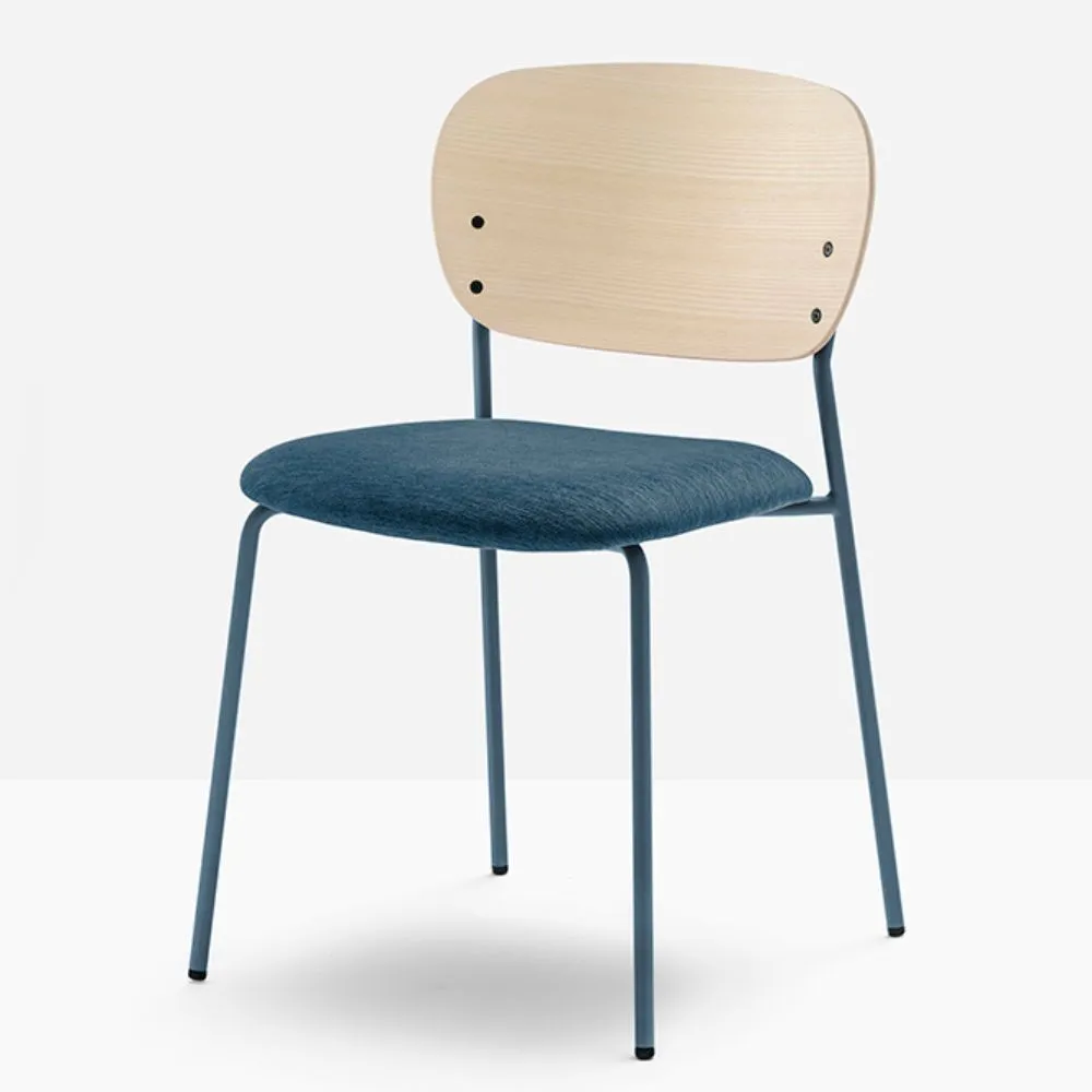 Pedrali Jazz 3720 padded chair with ash backrest