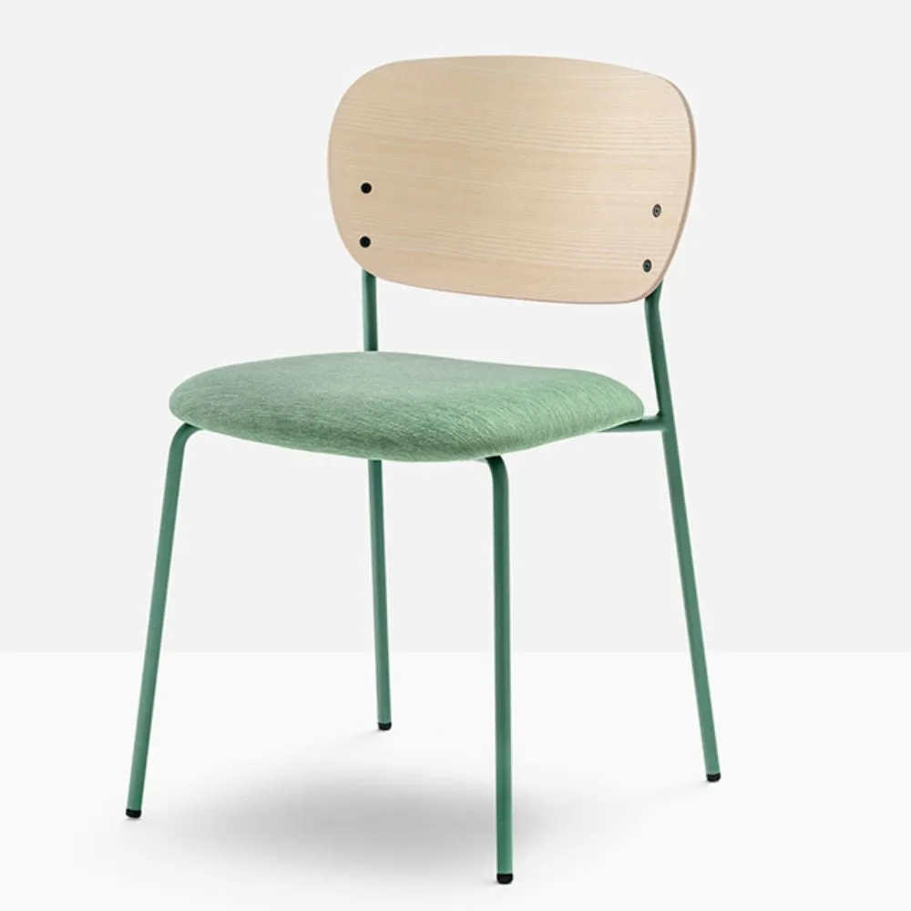 Pedrali Jazz 3720 padded chair with ash backrest