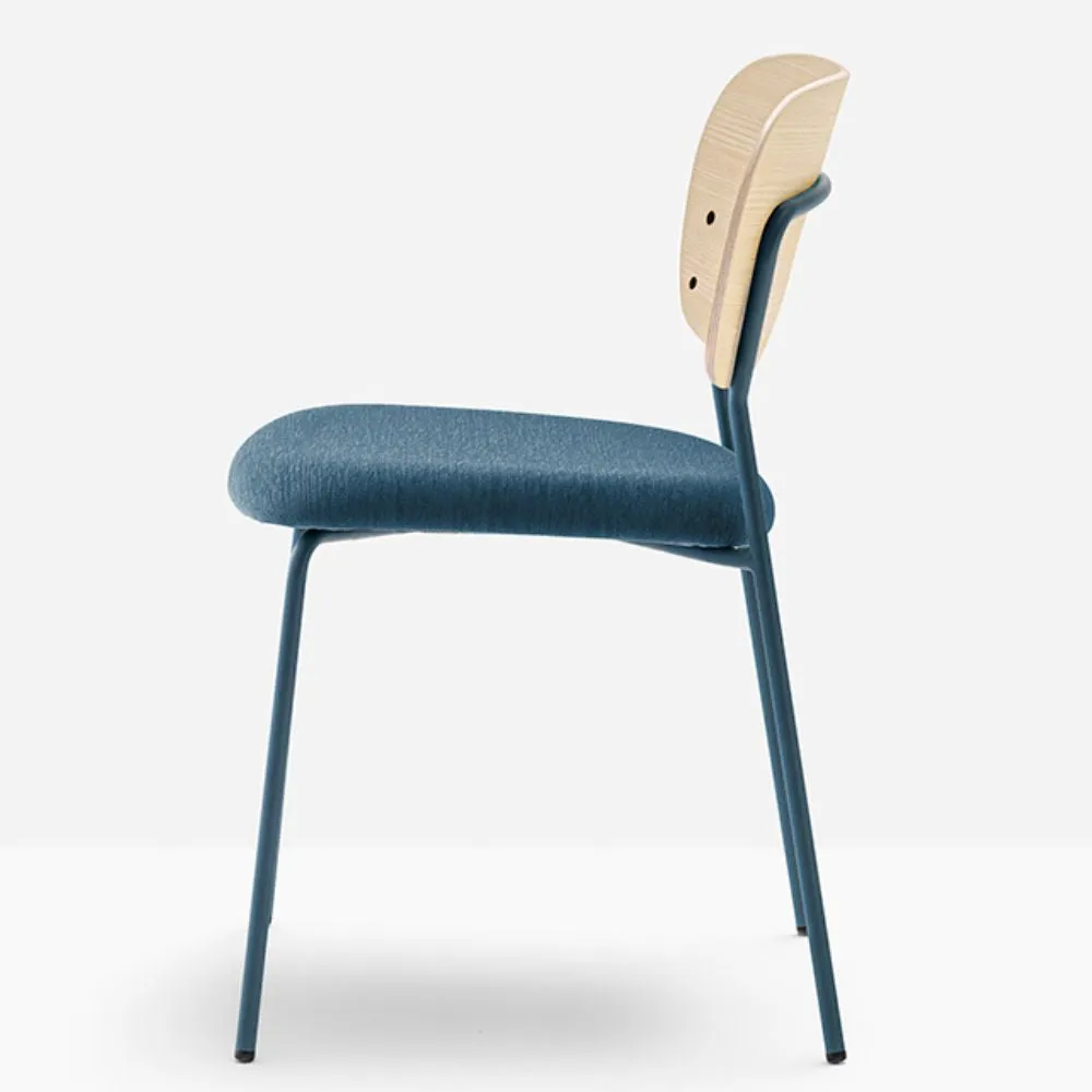 Pedrali Jazz 3720 padded chair with ash backrest