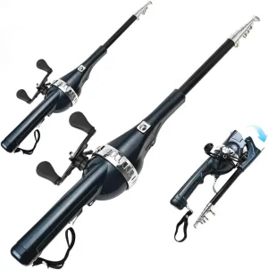 Pekven Fishing Rod, 2025 New Easyfish Collapsible Folding Pole, Pocket Telescopic Fishing Rod with Fishing Line, Rod and Wheel Integrated